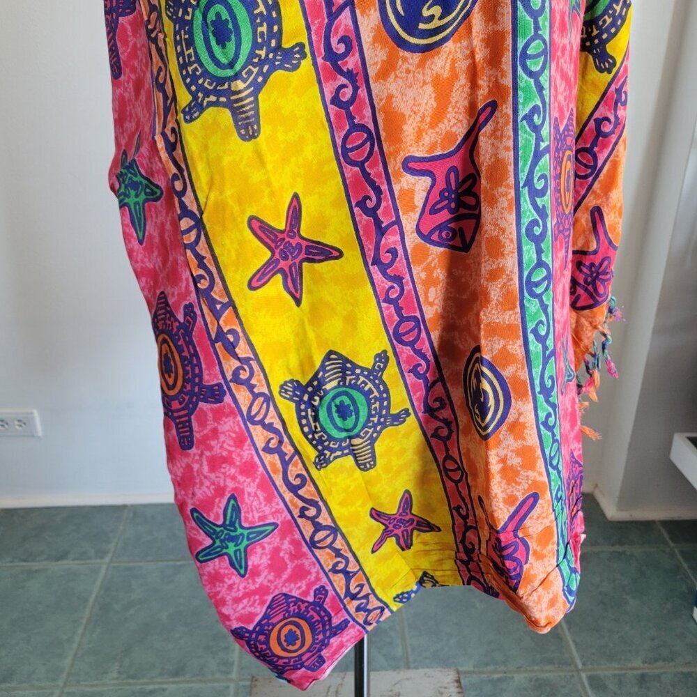 India Designed Colorful Extra-Large Scarf or Sarong - Picture 4 of 12